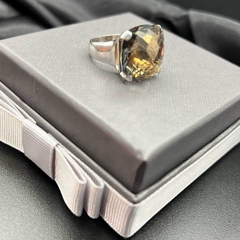 AUTHENTIC Swarovski Vintage Cushion-cut Cocktail Ring, Crystal EUC ✨RARE✨ - Picture 8 of 16